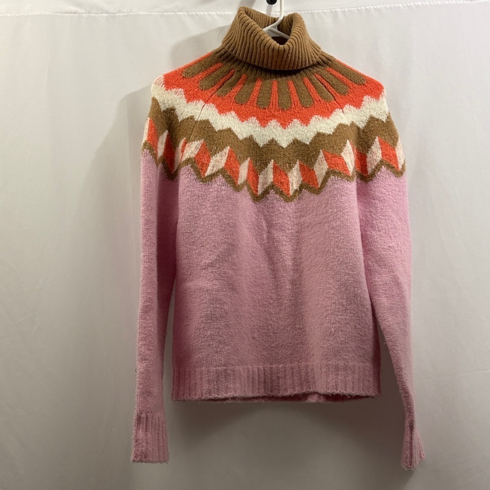 J. Crew Women’s Turtleneck Sweater Size Small Wool Blend Neapolitan Ice Cream - Picture 1 of 6